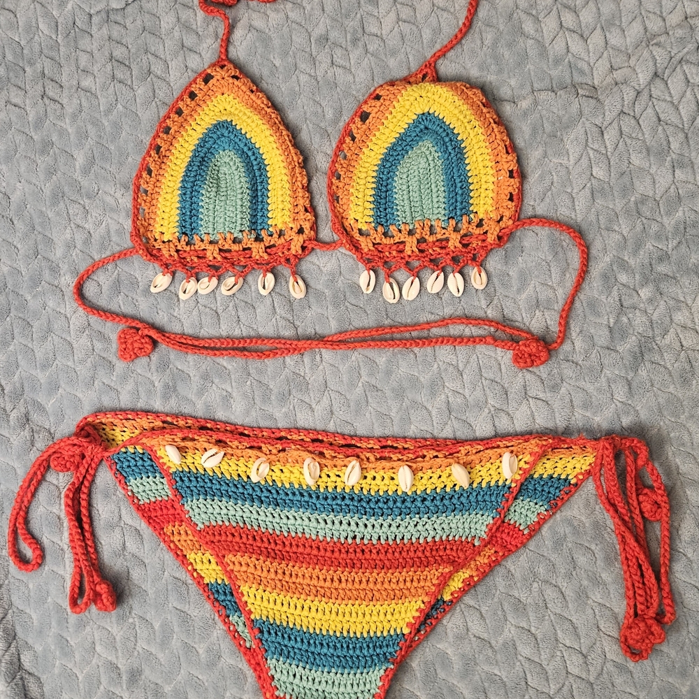 Colorful Crochet Bikini Set